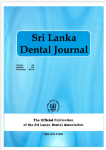 Sri Lanka Dental Journal Volume 50 Number 03 December 2020