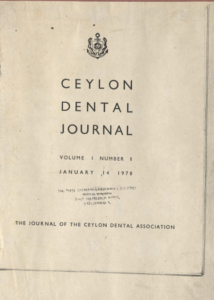 Ceylon Dental Journal Volume 1 Number 01  January 14 1970