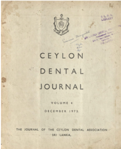 Ceylon Dental Journal Volume 4 December 1973