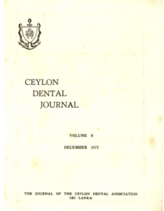 Ceylon Dental Journal Volume 8 December 1977