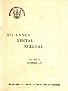 Sri Lanka Dental Journal Volume 10 December 1979
