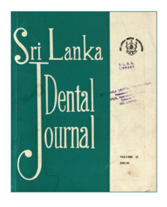 Sri Lanka Dental Journal Volume 12 December 1981/82