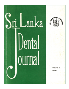 Sri Lanka Dental Journal Volume 15 December 1985/86