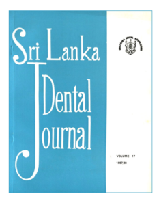 Sri Lanka Dental Journal Volume 17 December 1987/88