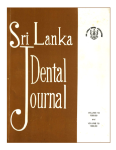Sri Lanka Dental Journal Volume 18-1988/89 and Volume 19-1989/90