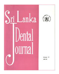 Sri Lanka Dental Journal Volume 21 – 1991/92