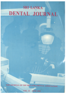 Sri Lanka Dental Journal Volume 22 June 1993