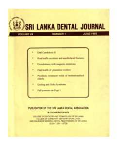 Sri Lanka Dental Journal Volume 24 Number 01 June 1995