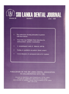 Sri Lanka Dental Journal Volume 28 Number 01 June 1999