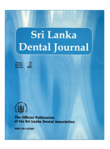 Sri Lanka Dental Journal Volume 29 Number 02 December 2000