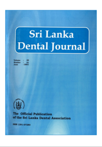 Sri Lanka Dental Journal Volume 30 Number 01 June 2001