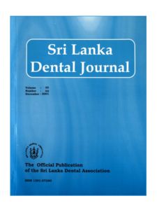 Sri Lanka Dental Journal Volume 30 Number 02 December 2001