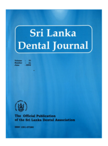 Sri Lanka Dental Journal Volume 31 Number 01 June 2002