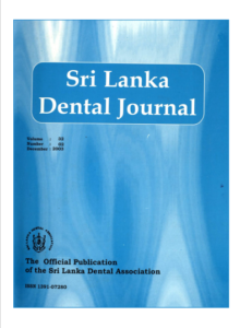 Sri Lanka Dental Journal Volume 32 Number 02 December 2003