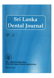 Sri Lanka Dental Journal Volume 34 Number 01 June 2004