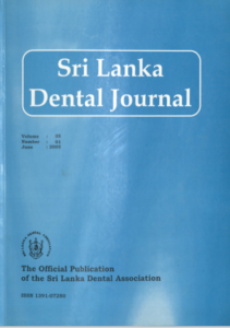 Sri Lanka Dental Journal Volume 35 Number 01 June 2005