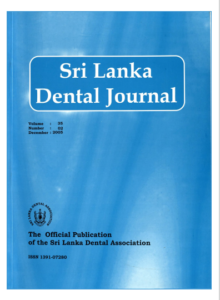 Sri Lanka Dental Journal Volume 35 Number 02 December 2005