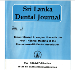Sri Lanka Dental Journal Volume 36 Number 03 December 2006