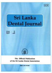 Sri Lanka Dental Journal Volume 38 Number 02 August 2008
