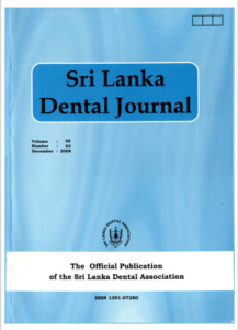 Sri Lanka Dental Journal Volume 38 Number 03 December 2008