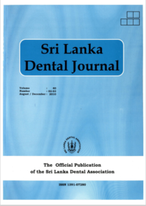 Sri Lanka Dental Journal Volume 40 Number 02 and 03 August/December 2010