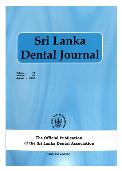 Sri Lanka Dental Journal Volume 43 Number 02 August 2013
