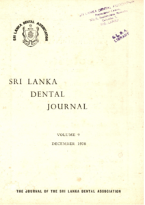 Sri Lanka Dental Journal Volume 9 December 1978
