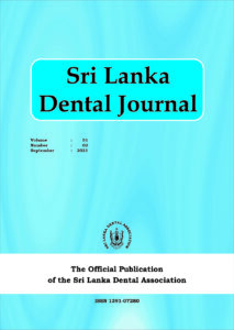 Sri Lanka Dental Journal Volume 51 Number 03 December 2021