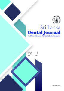 Sri Lanka Dental Journal Volume 52 Number 01 April 2022