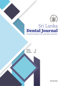 Sri Lanka Dental Journal Volume  52 Number 03 December 2022